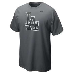  Los Angeles Dodgers Anthracite Nike Logo T Shirt Sports 