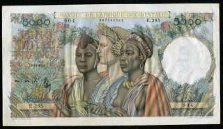 French West Africa 1950, 5000 Francs, P43, XF/AU  