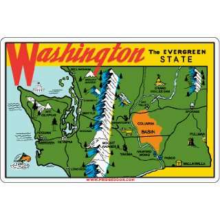  Fridgedoor Washington Map Travel Decal Magnet: Automotive