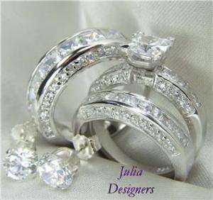 His & Her Matching Engagement Wedding Ring Set, Sz 9½  