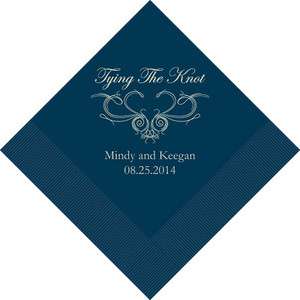   Tying the Knot Western Personalized Wedding Cocktail Napkins  