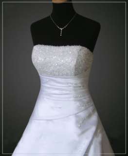 New Stock Charming Crystal Bead Wedding Dress Bridal Gown Size6 8 10 
