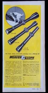 Vintage 1966 Weaver Model K Scopes Magazine Print Ad  