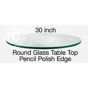  30 Round 3/8 Inch Thick Pencil Polished Tempered Glass 