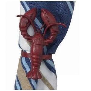  Maine Red Lobster Metal Napkin Rings Set of 4: Home 