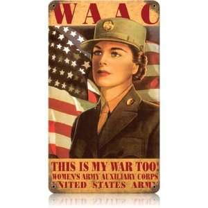  WAAC Woman Allied Military Vintage Metal Sign   Victory 