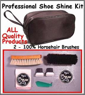Quality LARGE SHOE SHINE Travel KIT / 8 PRO Products  