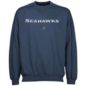  Seattle Seahawks Sea Blue Classic Crew Sweatshirt Sports 