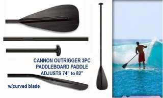 Cannon 3pc Adj Aluminum SUP Paddleboard Paddle 74 82  