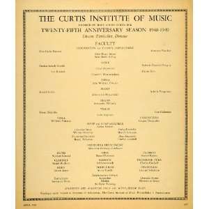  1948 Ad Curtis Institute Music Efrem Zimbalist Director 