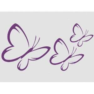 Wall Sticker Decal Butterfly   Set of 3 (s3)  70 black  