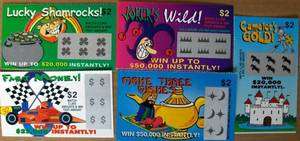 FAKE LOTTERY SCRATCH OFF CARDS/TICKETS (2 or 5) HILARIOUS A CLASSIC 