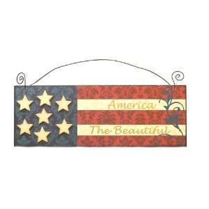  Lets Party By Fun Express American Flag Wooden Decoration 