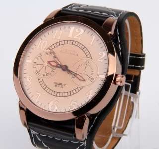   Large Mens Boy Fashion Quartz Movement Watch Wristwatch Black  