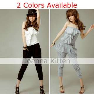Womens Jumpsuit Trousers Overalls Short Pants Gray  