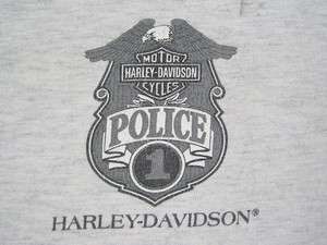 WASTED large HARLEY DAVIDSON police MOTORCYCLE T SHIRT  