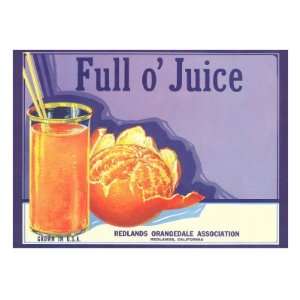  Full o Juice Orange Crate Label Premium Giclee Poster 