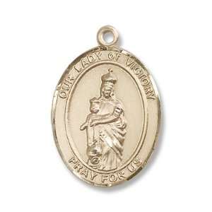   : 14kt Gold Our Lady of Victory Medal St. Mary Mother of God: Jewelry