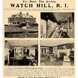 1908 Ad Seashore Cottage Colony Real State Watch Hill   Original Print 