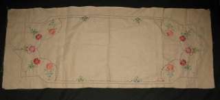 Vtg Embroidered BUSY HOUR Unused Table RUNNER 1930s  