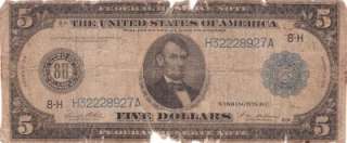 1914 $5 Fr 875B Federal Reserve St Louis Note Bill Make Offer  