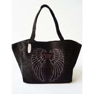  Victorias Secret Black Bling Angel Wings Bag Purse 