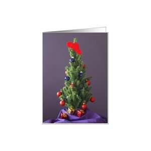  Red Hat Christmas Card    The Red Hat Christmas Tree Card 