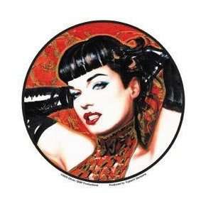   Red Bettie with Gloves Bettie Page Pinup Car Sticker Decal Automotive