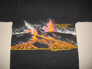 vintage 1989 HAWAII VOLCANOES PARK KILAUEA T Shirt SMALL neon tourist 