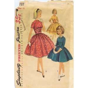   Sewing Pattern Girls Full Skirt Dress Size 10: Arts, Crafts & Sewing
