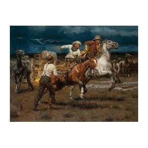 Andy Thomas Stampede Stampede By Andy Thomas Giclee On Canvas Signed 