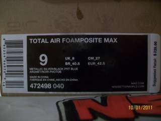 Nike Total Air Foamposite Max Silver Tim Duncan one pro nrg galaxy 