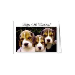  Happy 98th Birthday Beagle Puppies Card: Toys & Games