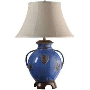  Vietri Cobalt Blue Handled Pottery Table Lamp: Kitchen 