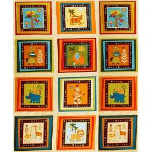  Animal Party Quilt For Kids Panel Animals Earth Fabric By 