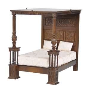   Miniature Tudor Tester Bed with Carved Panel Headboard: Toys & Games