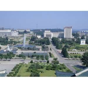 Formal Gardens and Park in Planned City Centre, Pyongyang, North Korea 
