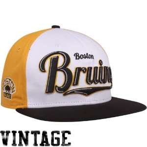  New Era Boston Bruins White Black Gold 9FIFTY Script Wheel 