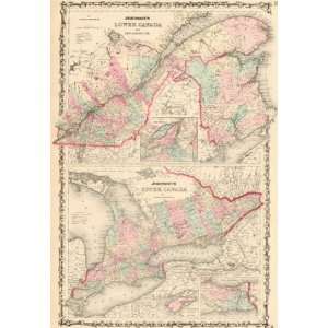   Antique Maps of Lower and Upper Canada:  Home & Kitchen