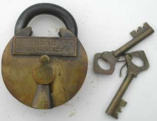 Solid Brass Working Alcatraz Prison Padlock Lock With 2 Keys Free Ship 