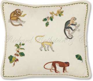 Animal Monkey Children Embroidered Throw Pillow  