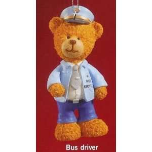  RUSS 3 Very Beary Christmas Ornament Bus Driver Home 