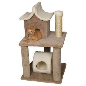    Paus 93450   X Pagoda House Cat Tree Color: Fawn: Pet Supplies