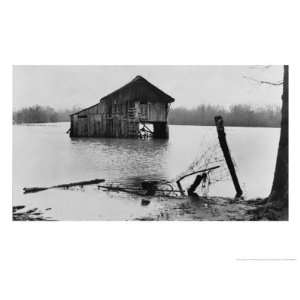 Farmyard under Flood Waters near Ridgeley, Tennessee, c.1937 Places 