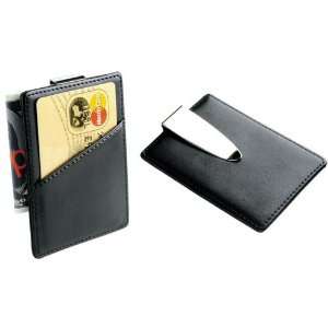  New   Castor Leather & Stainless Steel Money Clip/Card 