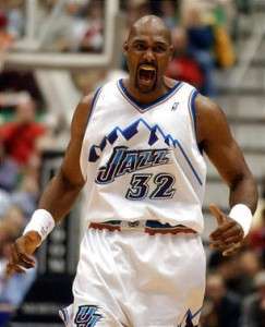 Utah Jazz Karl Malone 1996 Classic Home White Jersey  