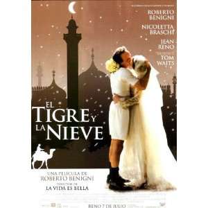 The Tiger and the Snow Poster Spanish 27x40 Roberto Benigni Jean Reno 