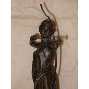 Diana Huntress Goddess Archery Artemis Bronze Statue 