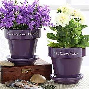  Family Name Personalized Purple Flower Pot