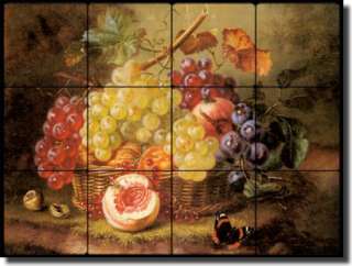 Kaercher Grapes Fruit Kitchen Tumbled Marble Tile Mural  